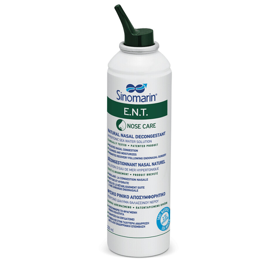 Spray decongestionante nasale ipertonico Sinomarin ENT, 200 ml, Gerolymatos International