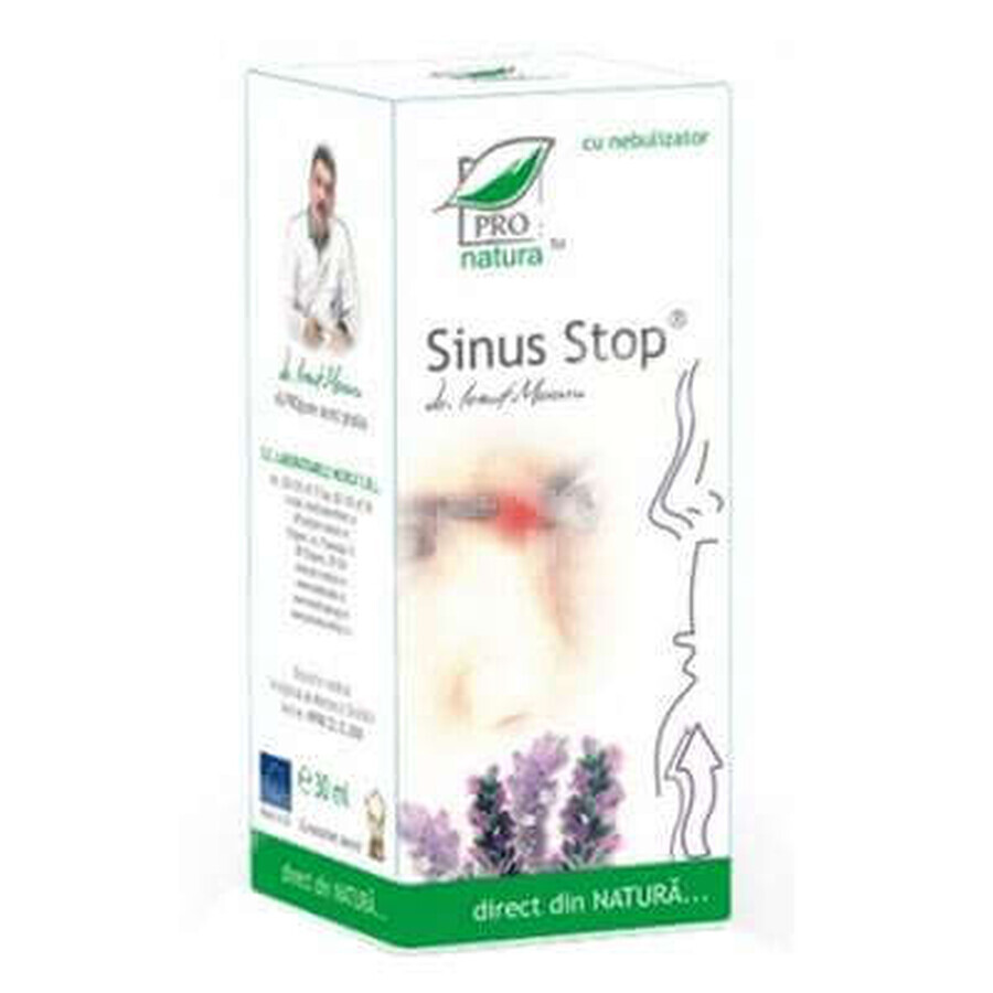 Sinus Stop spray nasal avec nébuliseur, 30 ml, Pro Natura