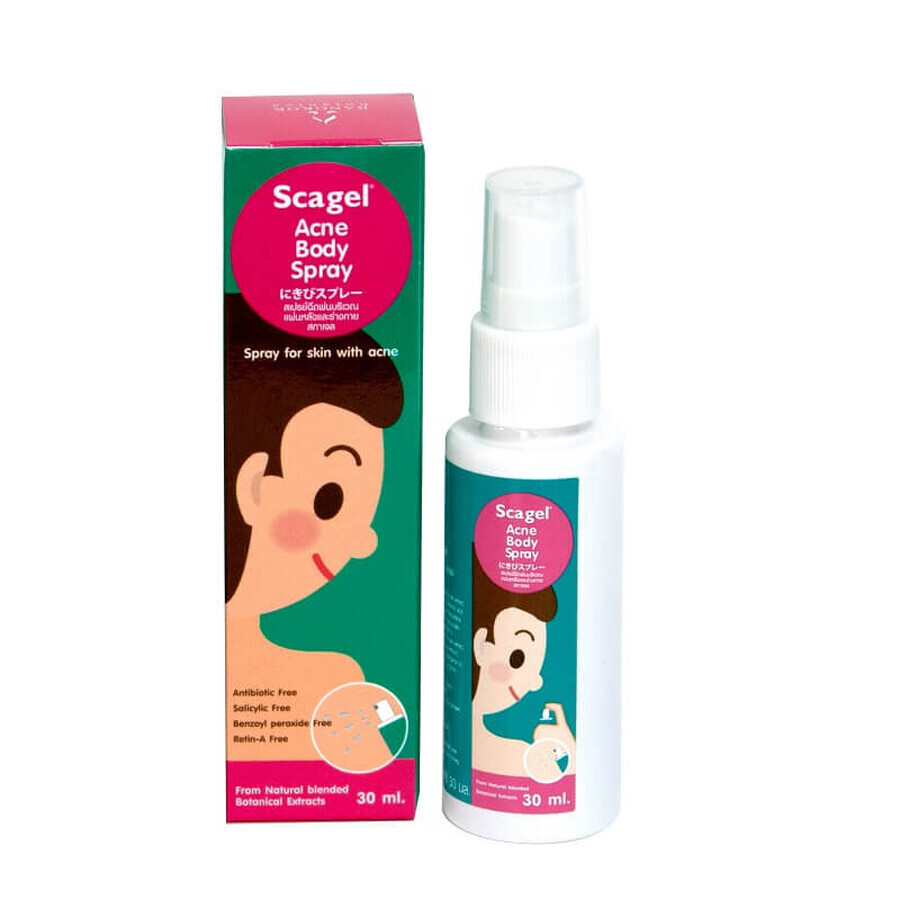 Scagel Acne Body, Back and Chest Acne Spray, 30 ml, Cyble
