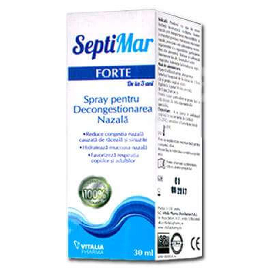 Spray de décongestion nasale, SeptiMar Forte, 30 ml, Vitalia