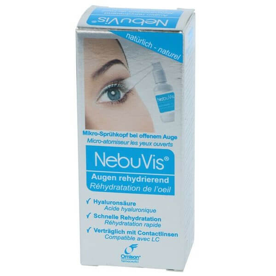Spray pour lubrifier et hydrater les yeux secs et rouges NebuVis, 10 ml, Omisan