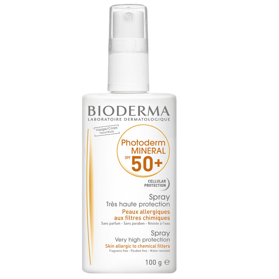 Spray de protection solaire avec SPF 50+ Photoderm Mineral, 100 ml, Bioderma