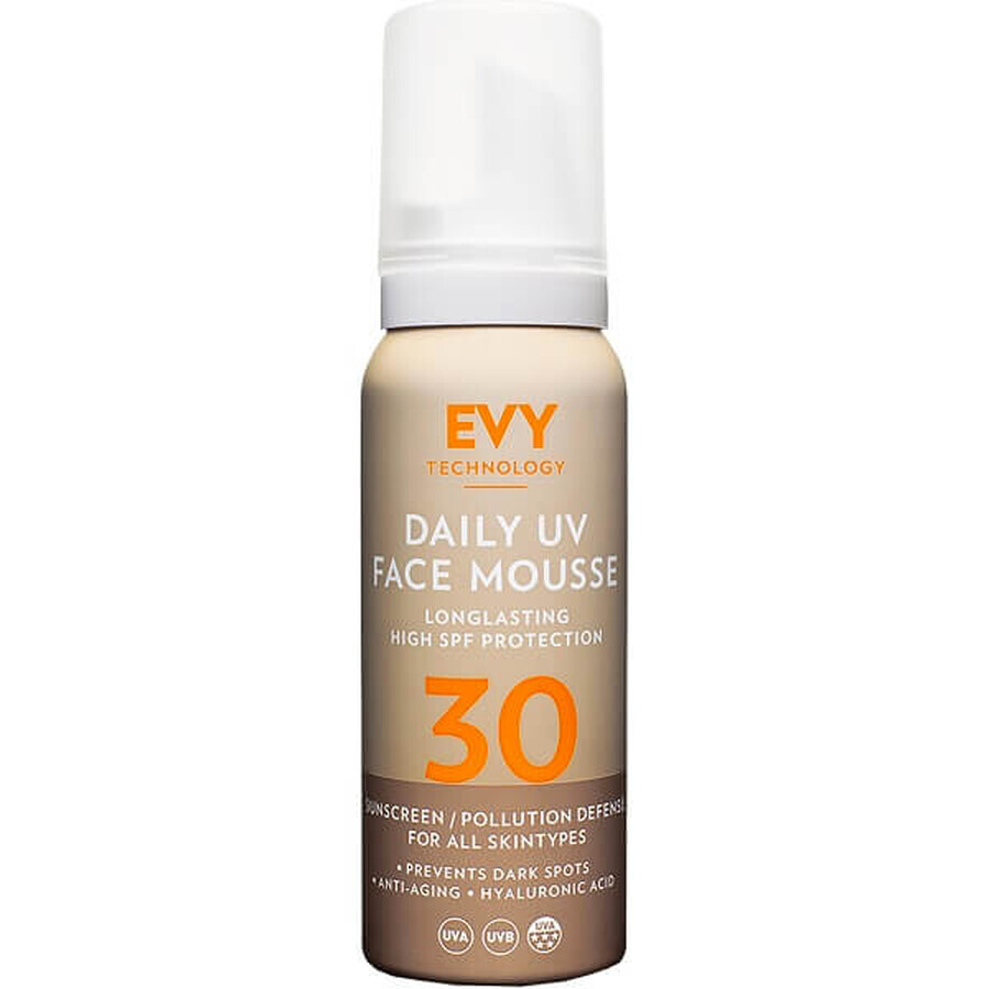 Schiuma viso Daily UV Unisex SPF 30, 75 ml, tecnologia Evy