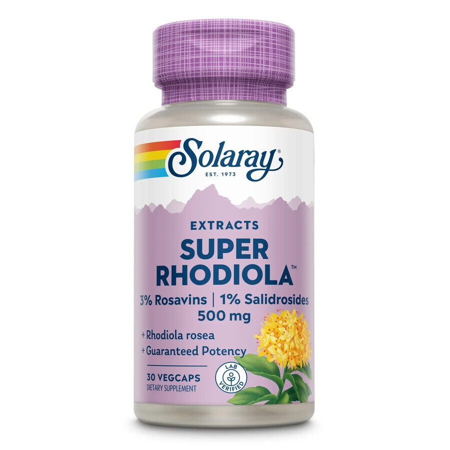 Super Rhodiola 500mg Solaray, 30 gélules, Secom