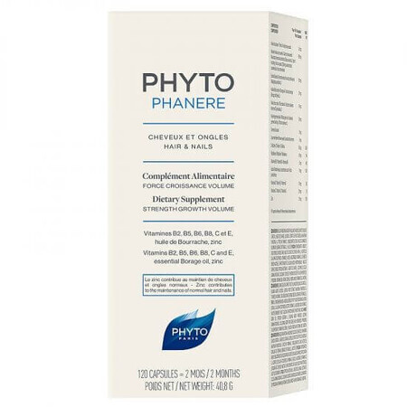 Complément cheveux et ongles Phytophanere, 120 gélules, Phyto