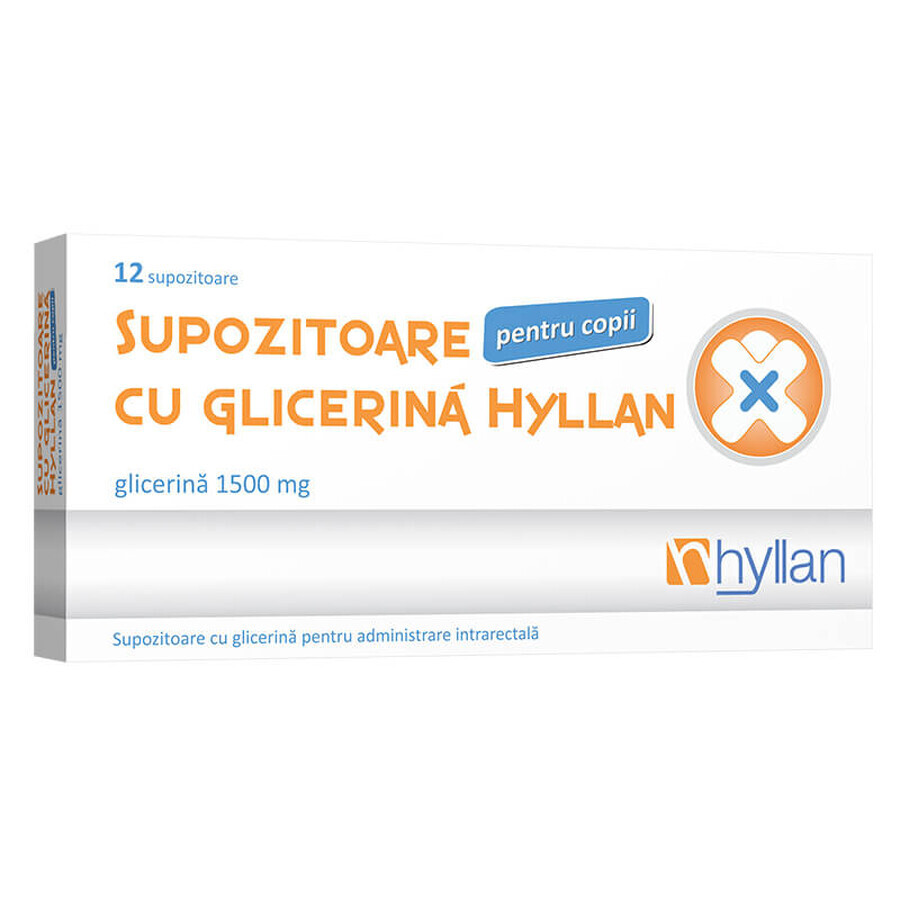 Glyzerin-Zäpfchen 1500 mg für Kinder, 12 Stück, Hyllan