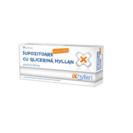 Suppositoires à la glycérine 2500 mg pour adultes, 12 pièces, Hyllan