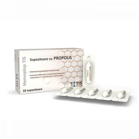 Suppositoires à la propolis Hemoplop Tis, 10 pièces, Tis Pharmaceutical