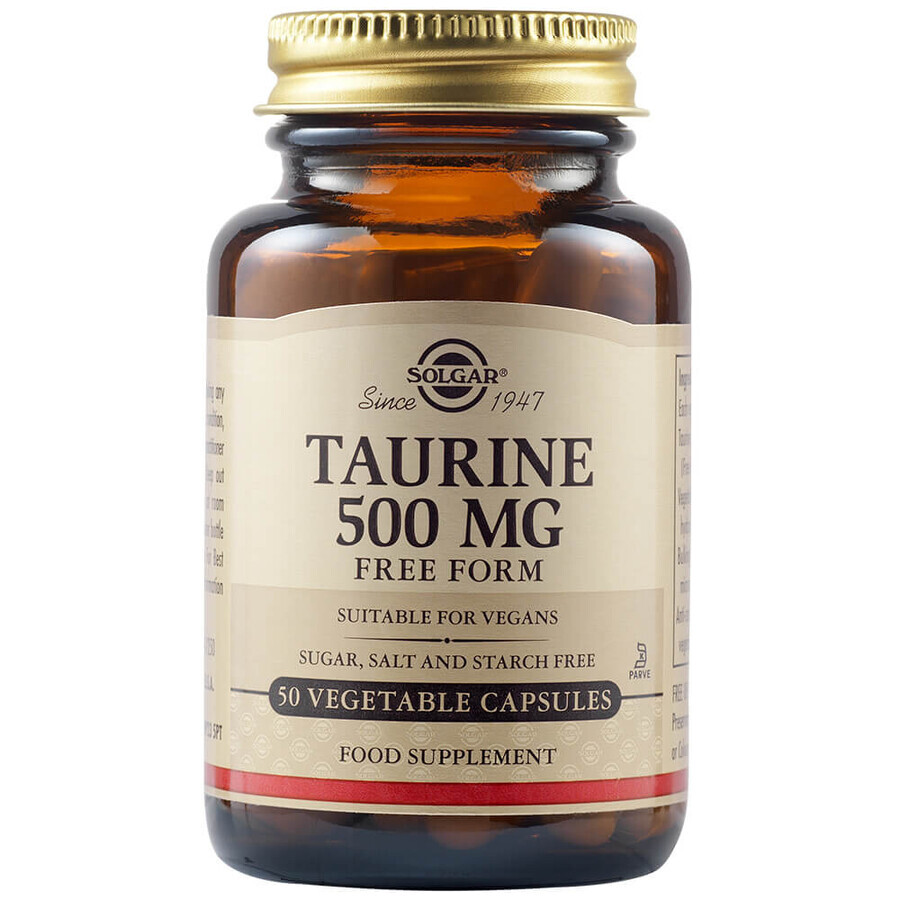 Taurine 500 mg, 50 gélules, Solgar
