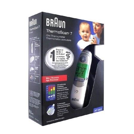 Braun ThermoScan 7 mit Age Precision IRT6520 Kinder-Ohrthermometer