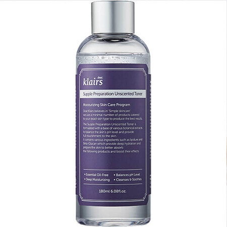 Toner facial hidratant fara parfum Supple Preparation, 180 ml, Klairs