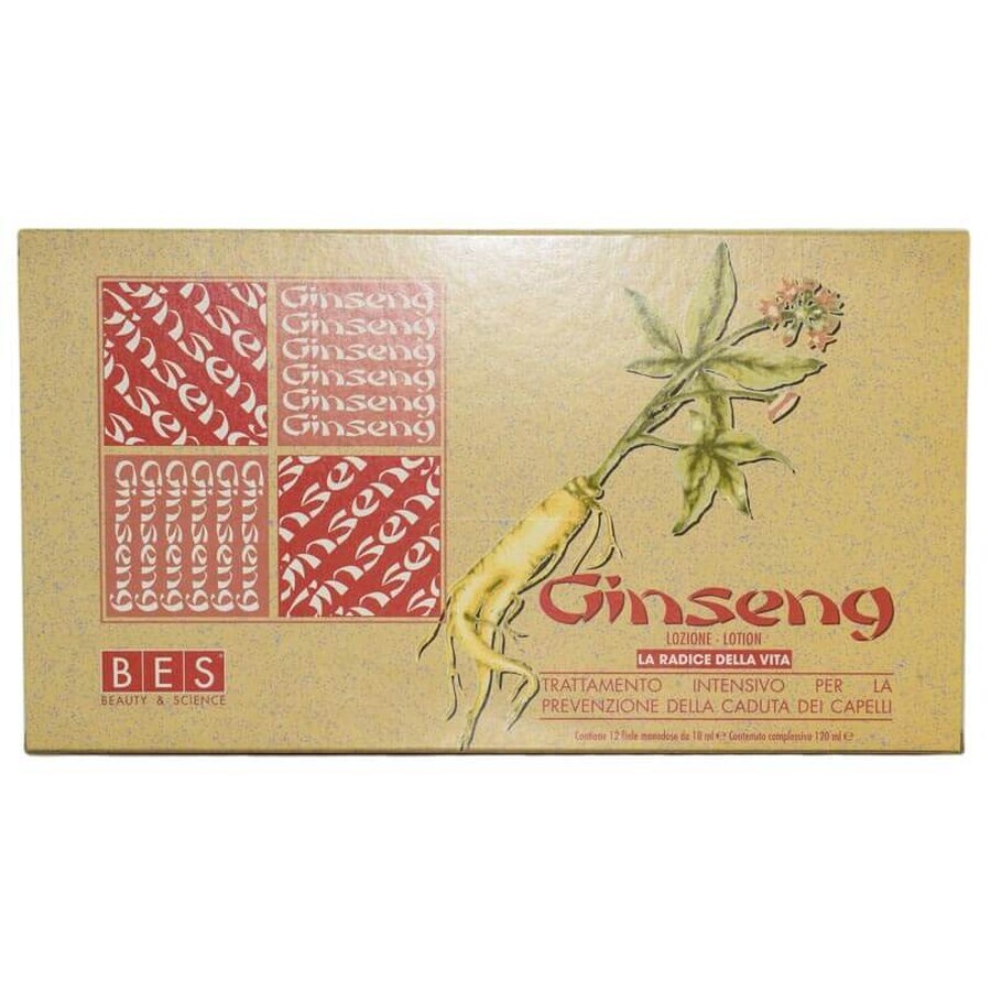 Tratament contra căderii părului Ginseng, 12 fiole, Bes Beauty & Science