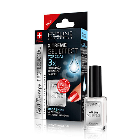 Top Coat X-treme Nail Therapy traitement à effet de gel, 12 ml, Eveline Cosmetics
