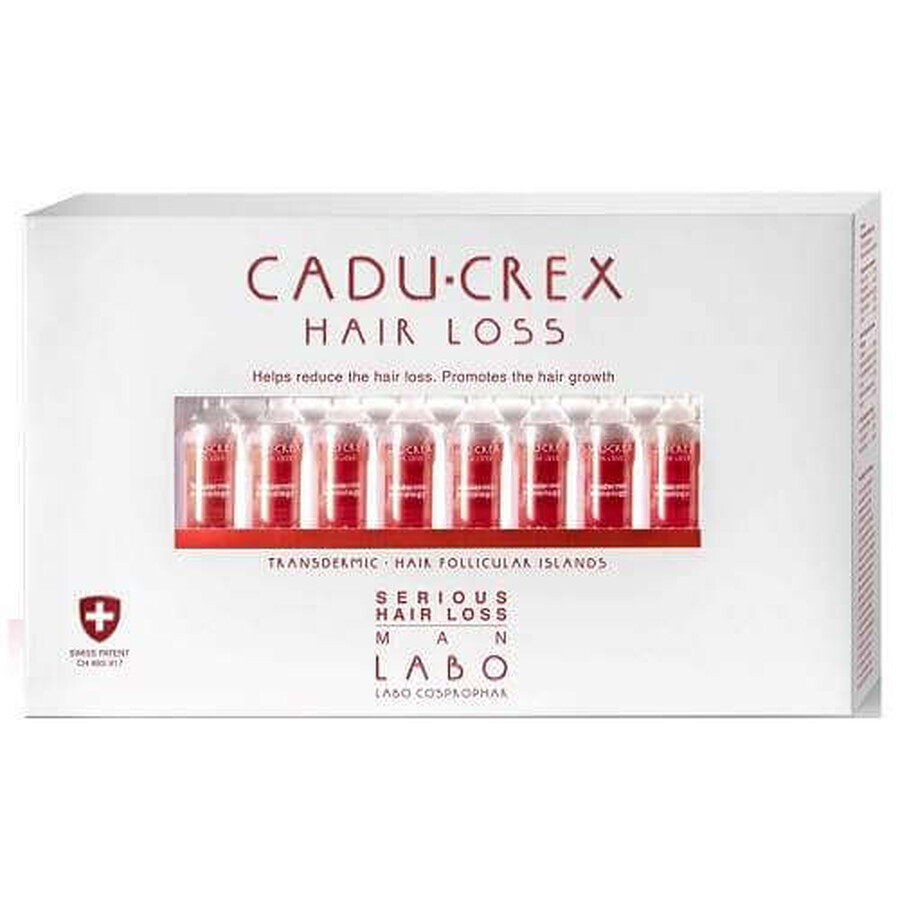 Traitement contre la chute de cheveux avancée femmes Cadu-Crex, 20 ampoules, Labo Évaluations