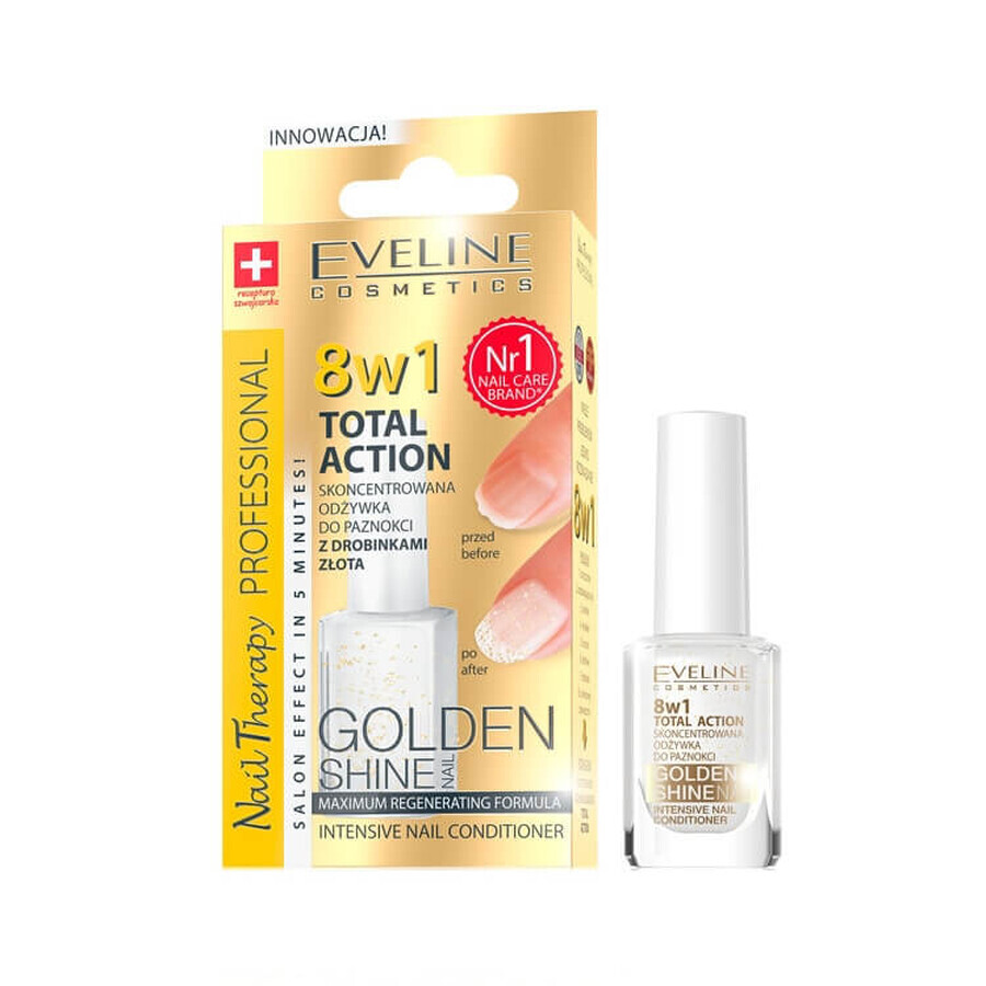 Professionelle 8in1 Golden Shine Nail Therapy, 12 ml, Eveline Cosmetics