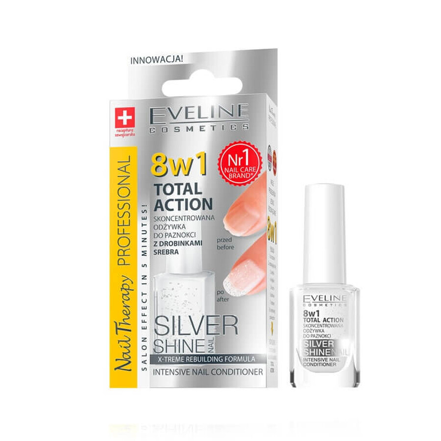 Professionnel 8in1 Silver Shine Nail Therapy, 12 ml, Eveline Cosmetics