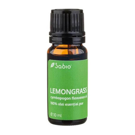 Olio essenziale puro al 100% Lemongrass, 10 ml, Sabio