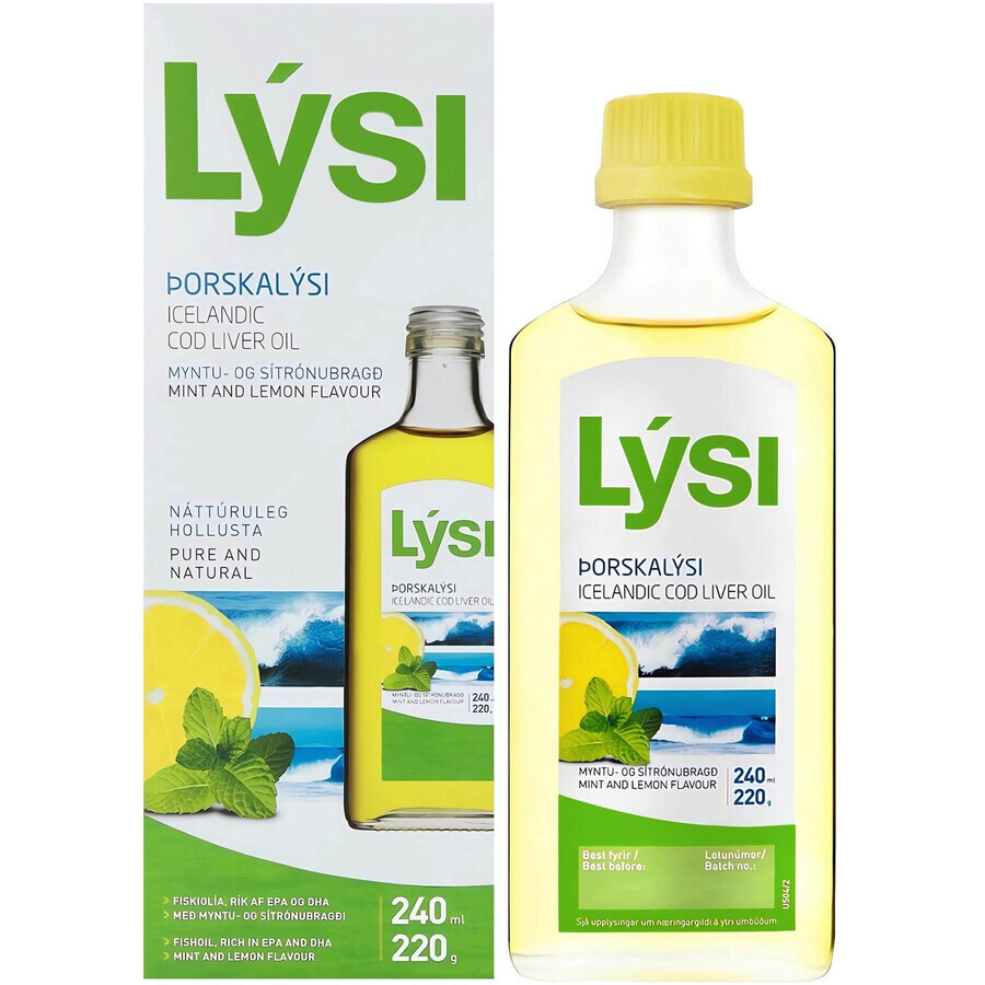 Lebertranöl mit Zitronengeschmack, 240 ml, Lysi