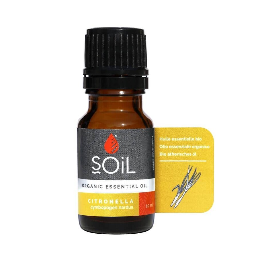 Puro Olio Essenziale di Citronella 100% Biologico, 10 ml, SUOLO