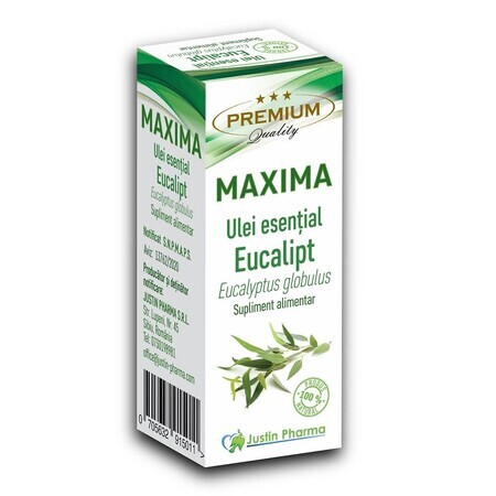 Olio essenziale di eucalipto Maxima, 10 ml, Justin Pharma