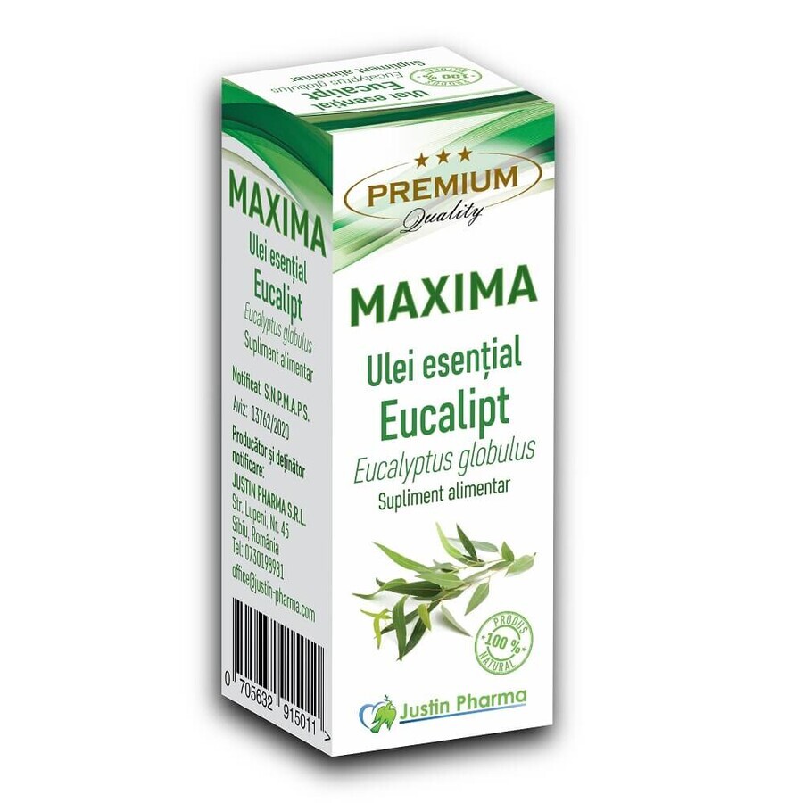 Huile essentielle d'Eucalyptus Maxima, 10 ml, Justin Pharma