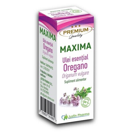 Ulei esential de Oregano Maxima, 10 ml, Justin Pharma
