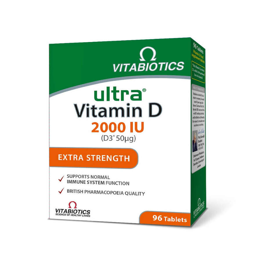 Ultra Vitamin D3 2000 U.I., 96 comprimés, Vitabiotics