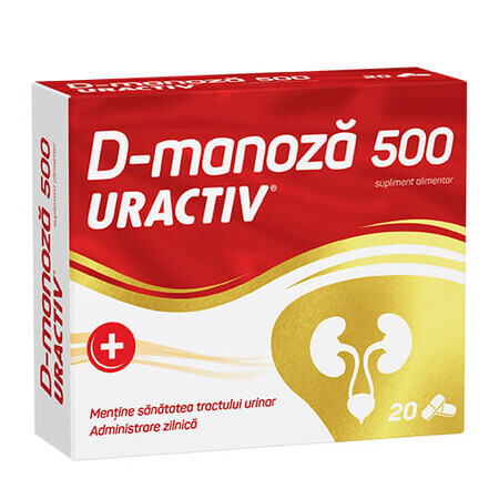 Uractiv D-manoză 500 mg, 20 capsule, Fiterman Pharma