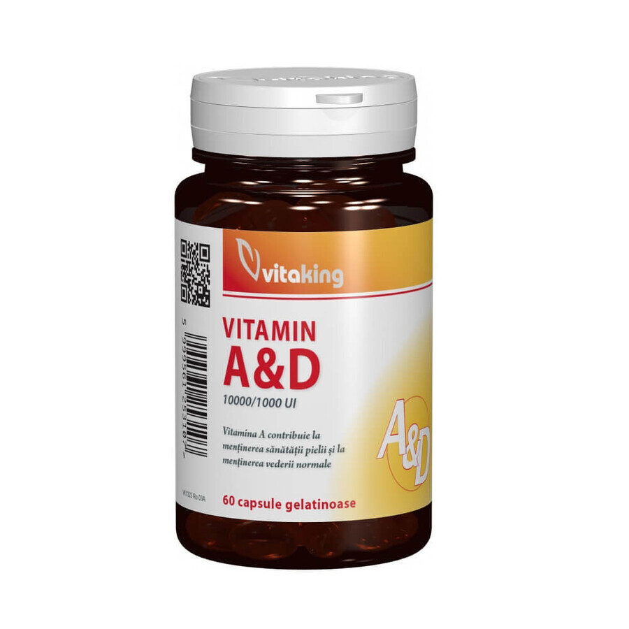 Viamine A et D, 60 gélules, Vitaking