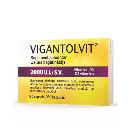 Vigantolvit 2000 U.I./S.V. Vitamine D3, 60 gélules, Catalent