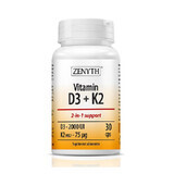 Vitamine D3 + K2, 30 gélules, Zenyth