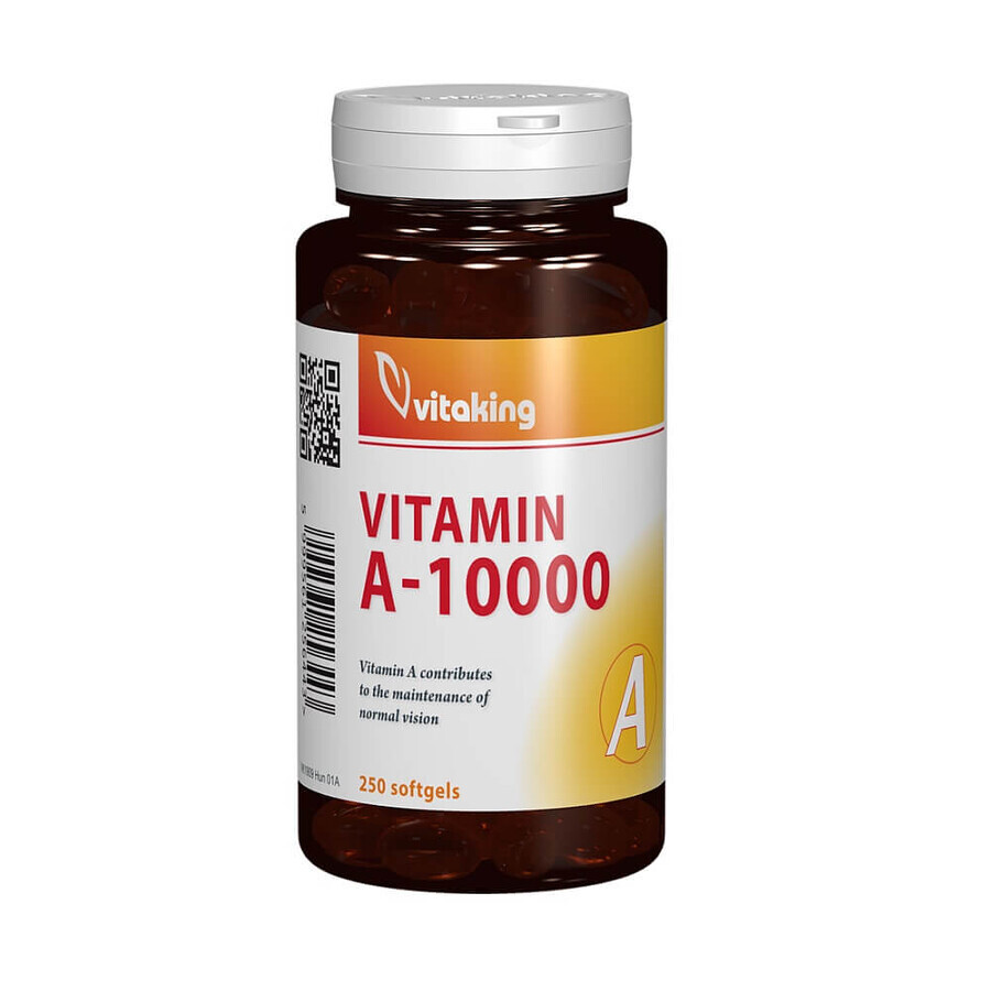 Vitamin A 10.000 IU, 250 Gelatinekapseln, Vitaking