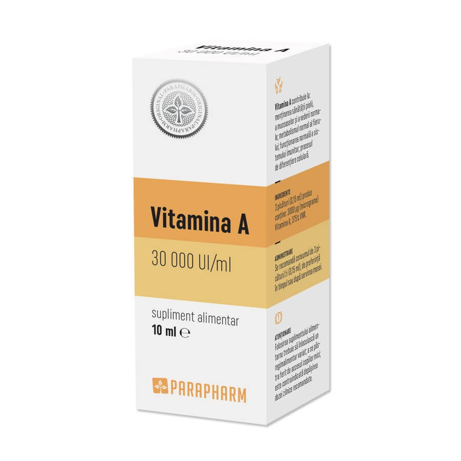 Vitamine A 30000 UI/ml, 10 ml, Parapharm