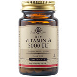 Vitamine A sèche 5000 UI, 100 comprimés, Solgar