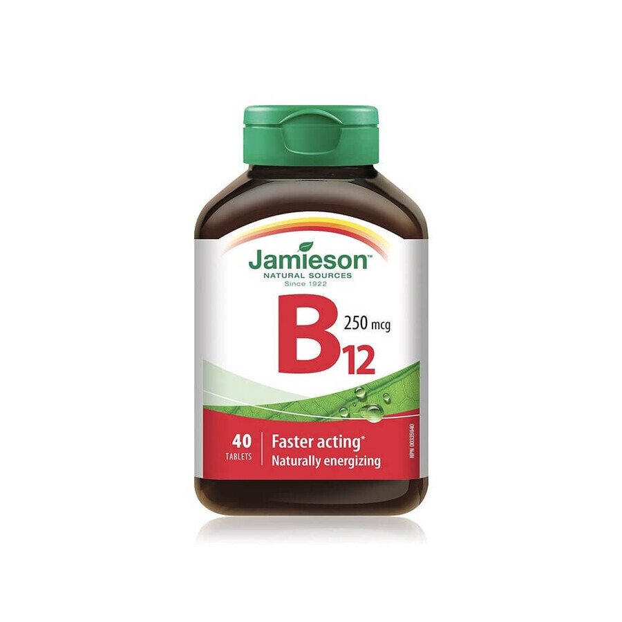 Vitamine B12 250 mg, 40 comprimés, Jamieson