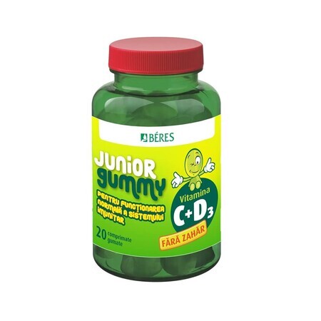 Vitamin C + D3 Junior Gummibärchen, 20 Gummibärchentabletten, Beres Pharmaceuticals Co