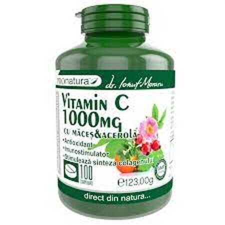 Vitamine C 1000 mg Citron avec macis et acérola, 100 comprimés, Pro Natura