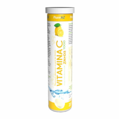 Vitamin C 1000 ZN+D3 Brause, 20 Tabletten, PharmA-Z