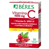 Vitamine C 1500 mg RETARD + Vitamine D3 3000 UI, 30 comprimés, Beres