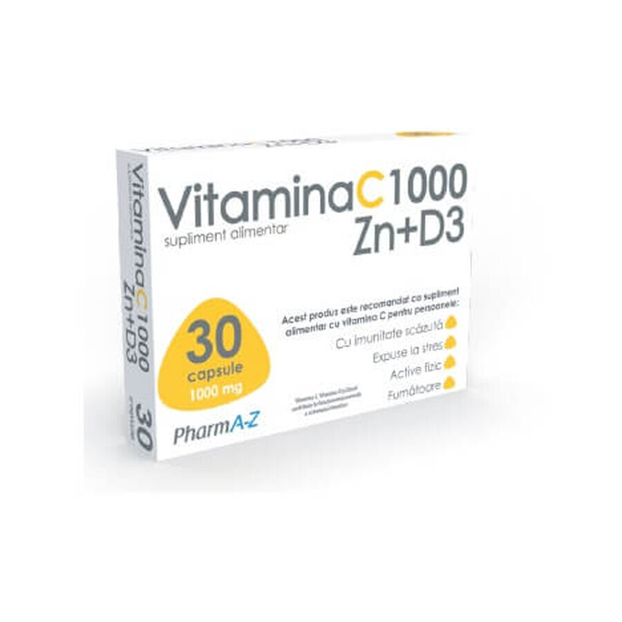 Vitamine C 1OO Zn+D3, 30 gélules, PharmA-Z