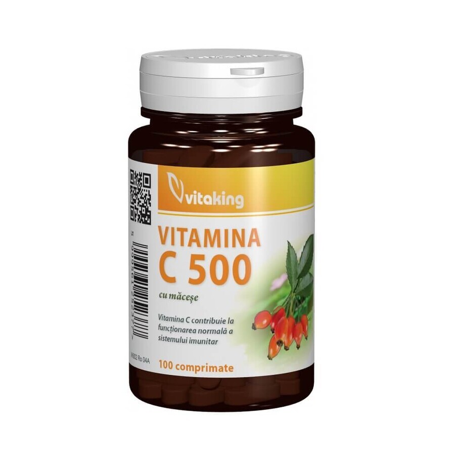 Vitamine C 500 mg avec macis, 100 comprimés, VitaKing