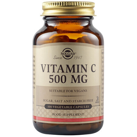 Vitamine C 500 mg, 100 gélules, Solgar