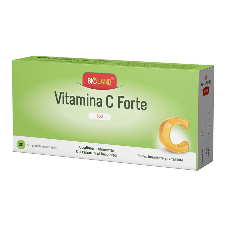 Vitamine C Forte 500 mg Bioland, 20 comprimés, Biofarm