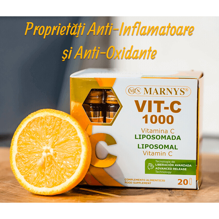 Vitamina C Liposomiale 1000 mg, 20 fiale, Marnys