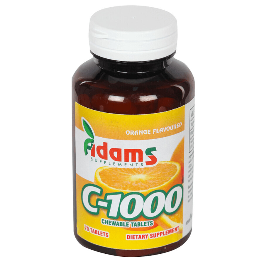Vitamine C-1000, 70 comprimés à croquer, Adams Vision