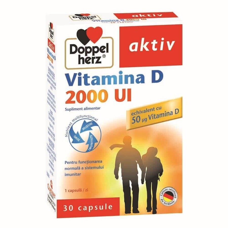 Vitamine D 2000 IU Aktiv, 30 gélules, Doppelherz