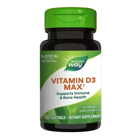 Vitamine D3 5000 UI Nature's Way, 60 gélules, Secom