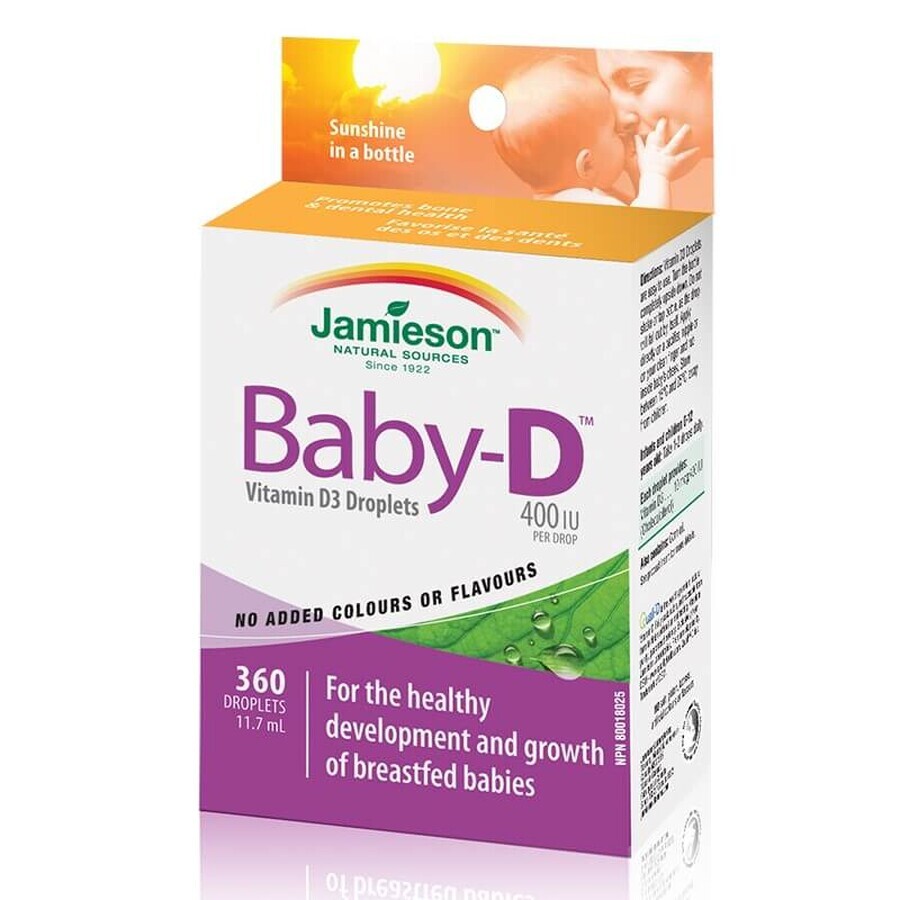 Gouttes de vitamine D3 pour enfants 400 UI, 11,7 ml, Jamieson Évaluations