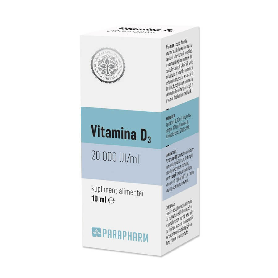 Vitamine D3, 10 ml, Parapharm Évaluations