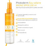 Eau solaire SPF 30 pour peaux sensibles Photoderm Bronz, 200 ml, Bioderma